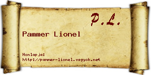 Pammer Lionel névjegykártya